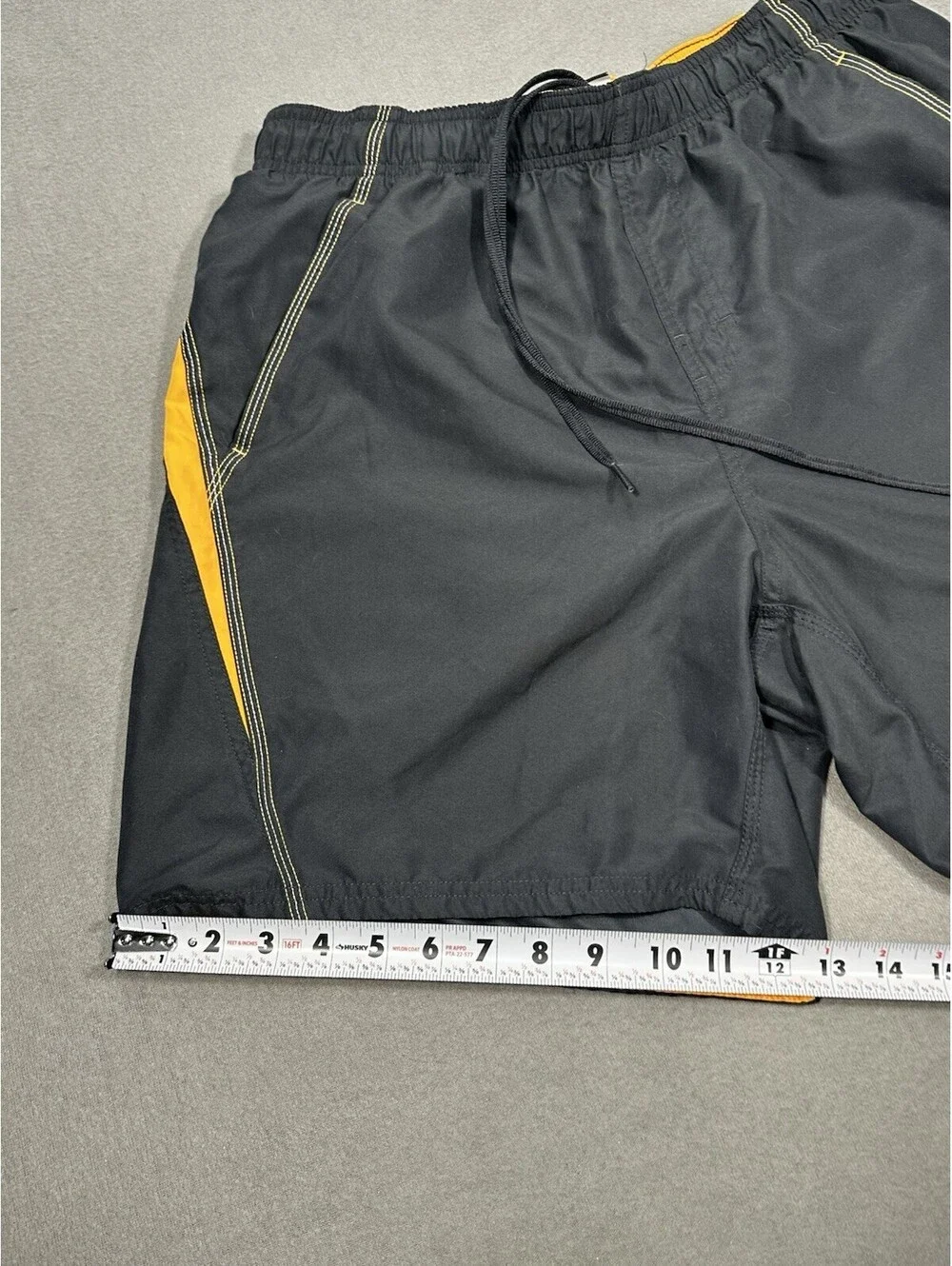 Nike Mens Swim Trunks Black Yellow Lined Board Shorts XL Drawstring